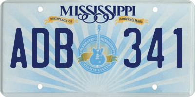 MS license plate ADB341