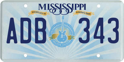 MS license plate ADB343