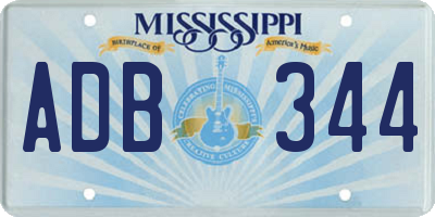 MS license plate ADB344
