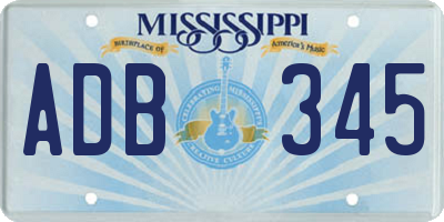 MS license plate ADB345