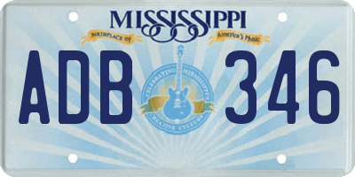 MS license plate ADB346