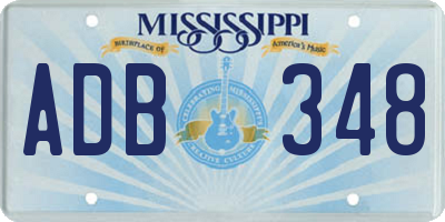 MS license plate ADB348