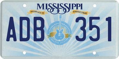 MS license plate ADB351