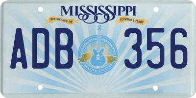 MS license plate ADB356