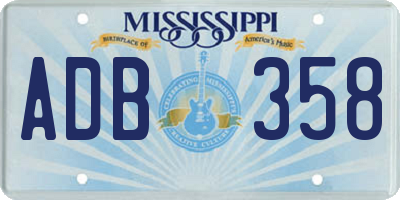 MS license plate ADB358