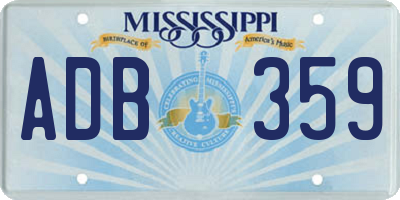 MS license plate ADB359