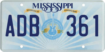 MS license plate ADB361