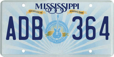 MS license plate ADB364