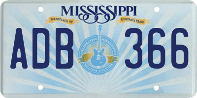 MS license plate ADB366