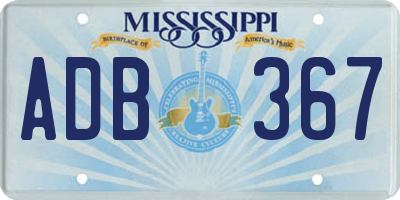 MS license plate ADB367