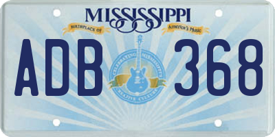 MS license plate ADB368