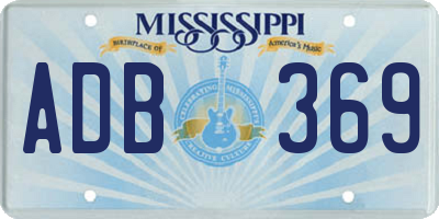 MS license plate ADB369