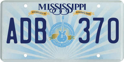 MS license plate ADB370