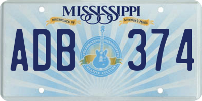 MS license plate ADB374