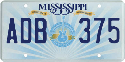 MS license plate ADB375