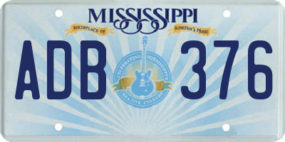 MS license plate ADB376
