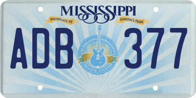 MS license plate ADB377