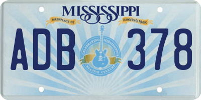 MS license plate ADB378