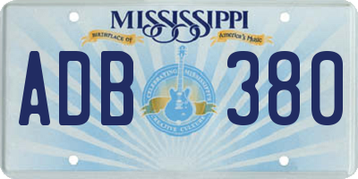 MS license plate ADB380