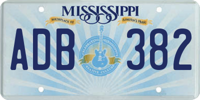MS license plate ADB382