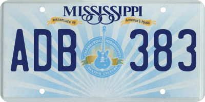 MS license plate ADB383