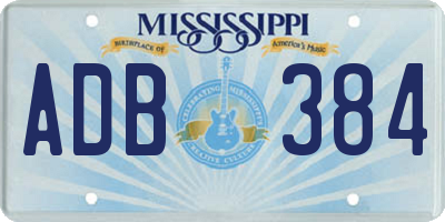 MS license plate ADB384