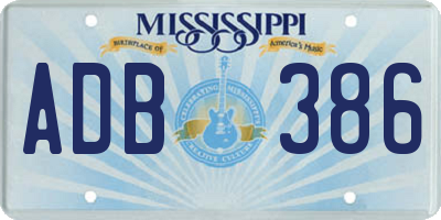 MS license plate ADB386