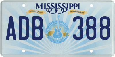 MS license plate ADB388