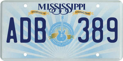 MS license plate ADB389