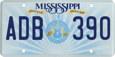 MS license plate ADB390