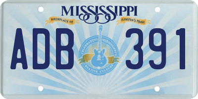 MS license plate ADB391