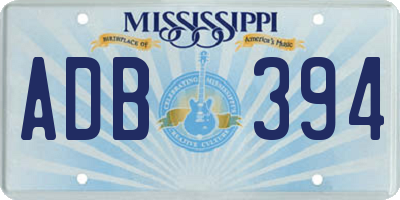 MS license plate ADB394