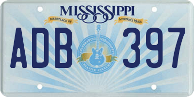 MS license plate ADB397