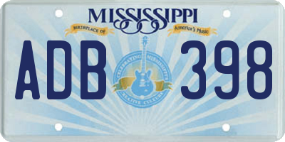 MS license plate ADB398