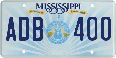 MS license plate ADB400