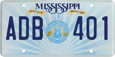 MS license plate ADB401