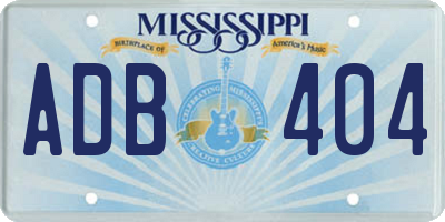 MS license plate ADB404