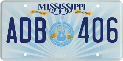 MS license plate ADB406
