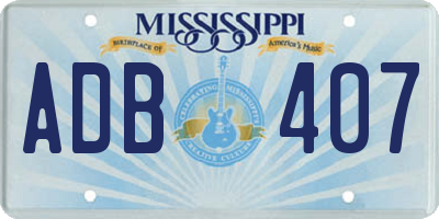 MS license plate ADB407