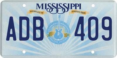 MS license plate ADB409