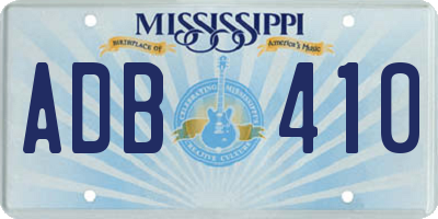 MS license plate ADB410