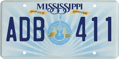 MS license plate ADB411