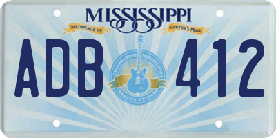 MS license plate ADB412