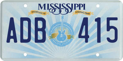 MS license plate ADB415