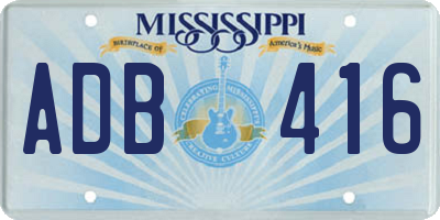 MS license plate ADB416