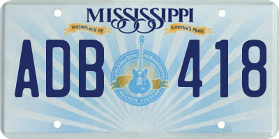 MS license plate ADB418
