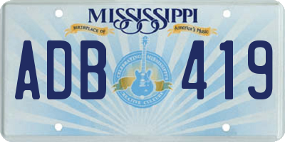 MS license plate ADB419