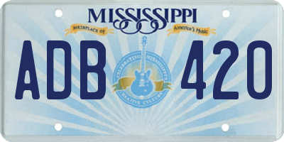 MS license plate ADB420