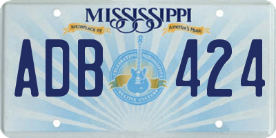 MS license plate ADB424