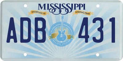 MS license plate ADB431